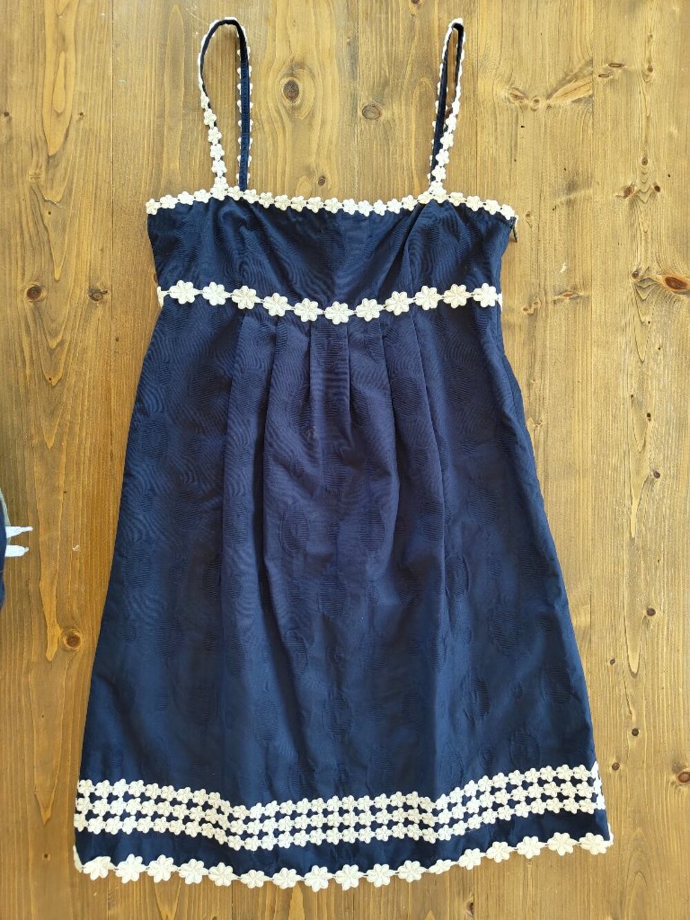 Juicy Couture Navy Floral Trim Dress | Size 10 | Y2K